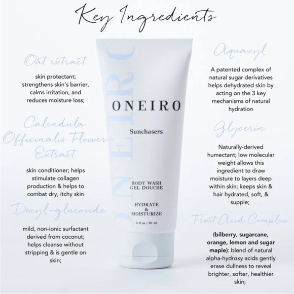 Oneiro Other - ONEIRO - Sunchasers Body Wash Gel Douche Hydrate & Moisturize NEW 3fl oz travel
